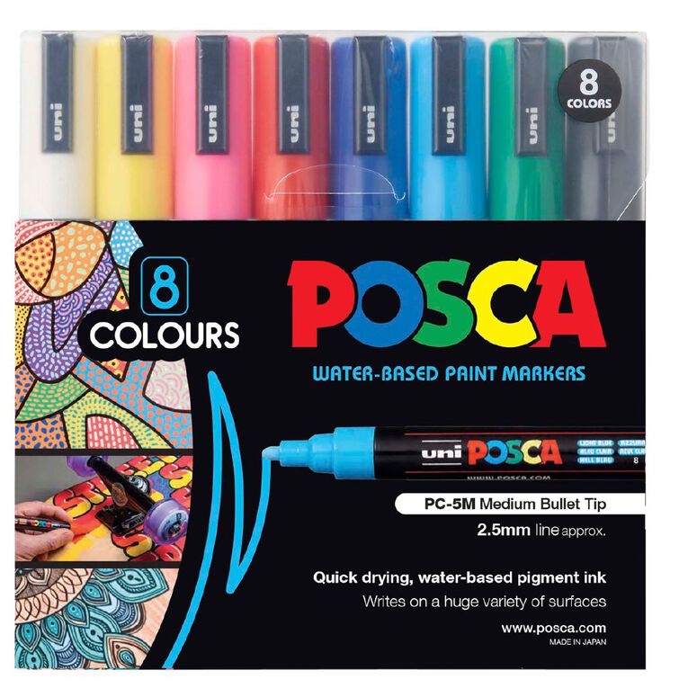 Uni POSCA Colours 8 Pack Assorted, , hi-res