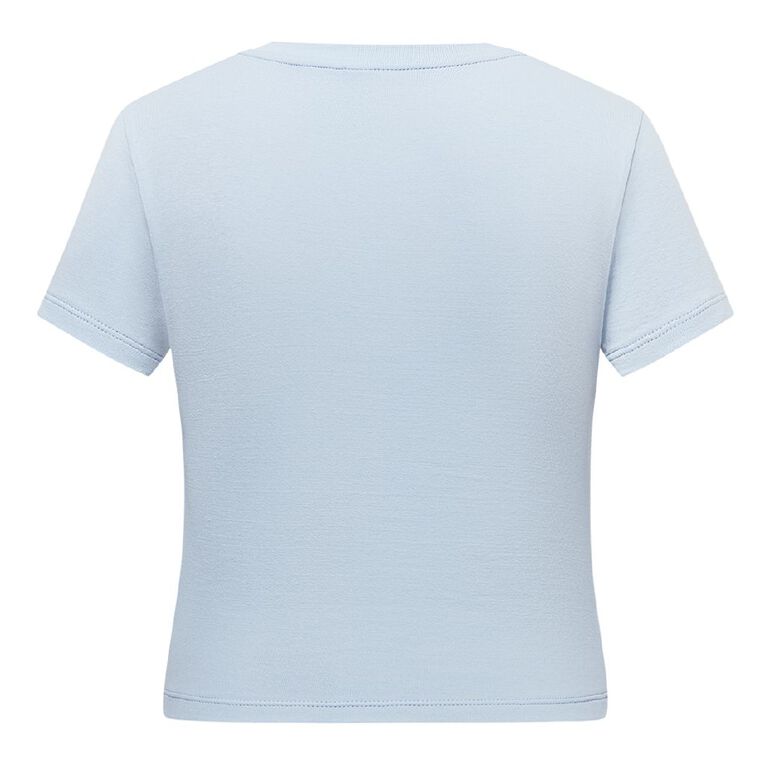 BRDRLESS Not My Problem Baby Tee, Blue Light, hi-res