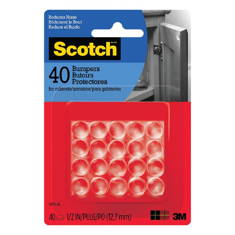 Scotch SP951NA Clear Bumpers Round 40 Pack 12mm 12mm The Warehouse