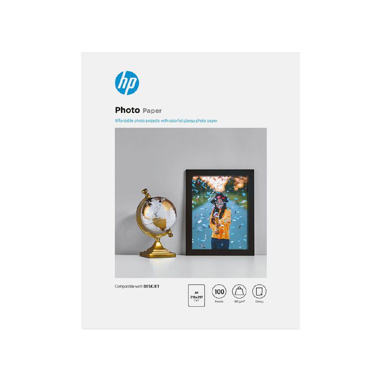 HP Photo Paper A4 Glossy 100 Sheet Pack White The Warehouse
