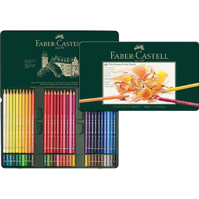 Faber-Castell Polychromos Colour Pencils Tin of 60, , hi-res