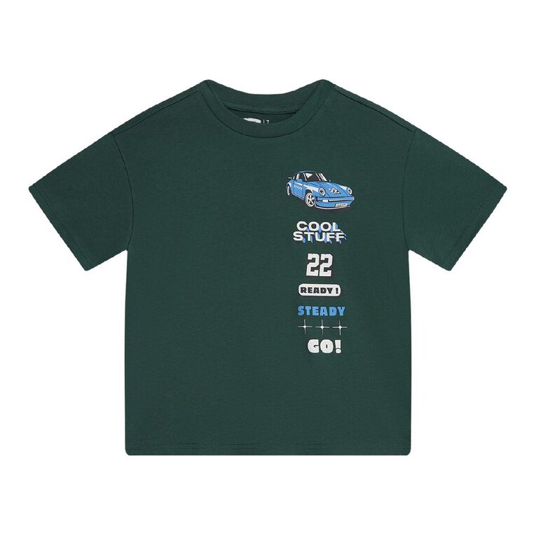 Young Original Short Sleeve Relaxed Print Tee, Green Dark, hi-res