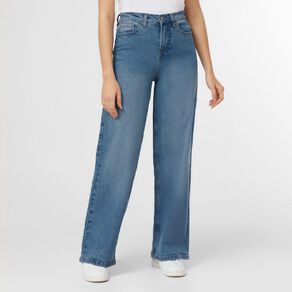H&H Women's High Rise Wide Leg Jeans