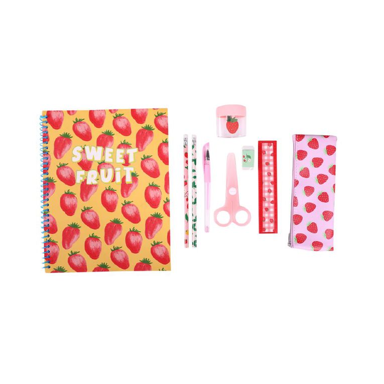 Kookie Strawberry Pencil Case Set, , hi-res