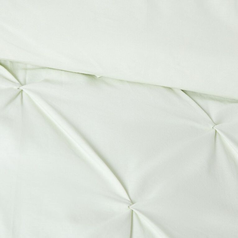 Living & Co 3 Piece Comforter Set Pintuck Green Queen, , hi-res