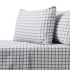 Living & Co Cotton Flannelette Sheet Set Layton Grey Super King
