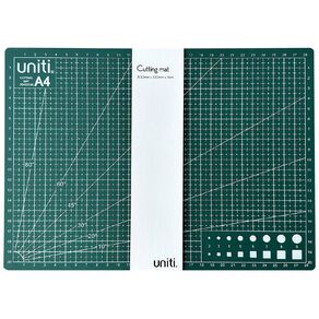 Uniti Cutting Mat 300mm x 220mm x 3mm Green A4