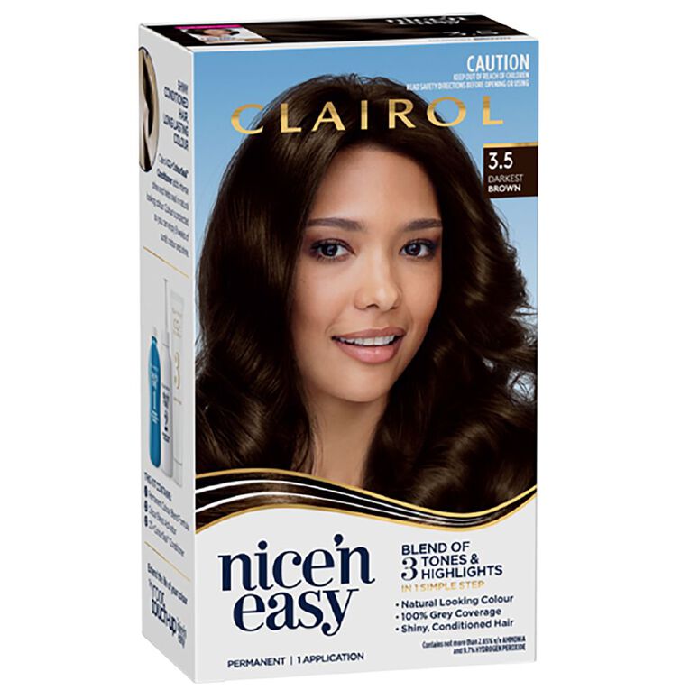 Clairol Nice N Easy Permanent Hair Colour Darkest Brown 3.5, , hi-res