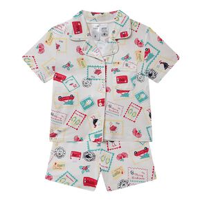 H&H Girls' Christmas Button Up Pyjama Set
