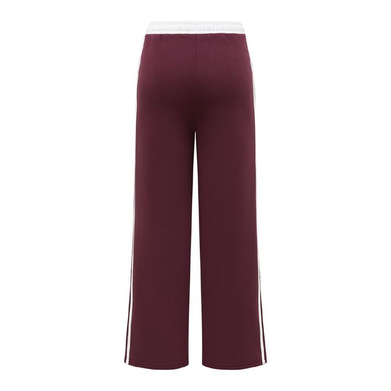 H&H Women's Wide Leg Multi Stripe Trackpants, Red Dark, hi-res