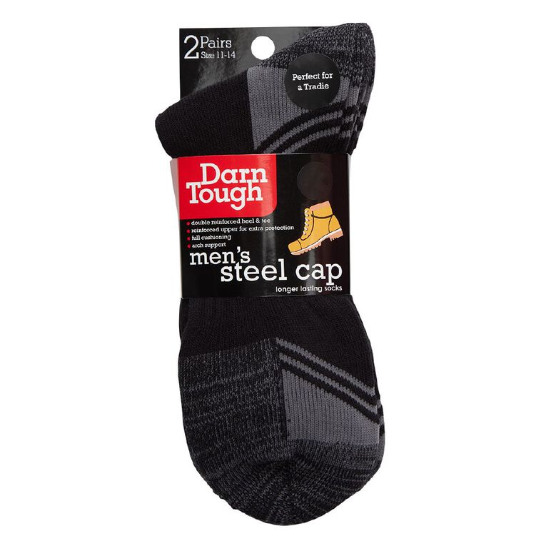 Darn Tough Men's Steelcap Boot Socks 2 Pack, Black, hi-res