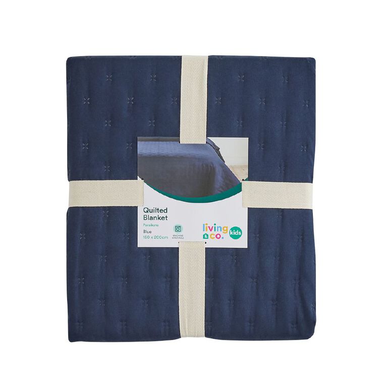 Living & Co Kids Quilted Blanket Blue Single, , hi-res