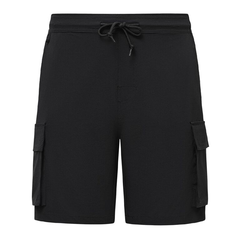 Back Country Men's Stretch Tech Cargo Shorts, Black, hi-res