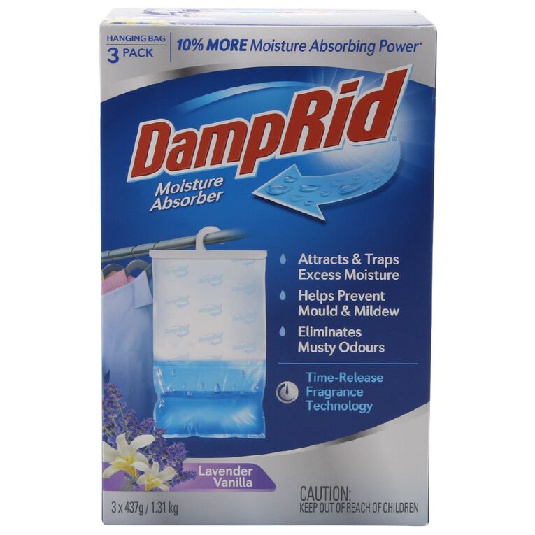 Damp Rid Hanging Bag Lavender/Vanilla 3 Pack, , hi-res
