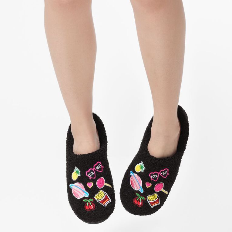 H&H Women's Billy Scuff Slippers, Black, hi-res
