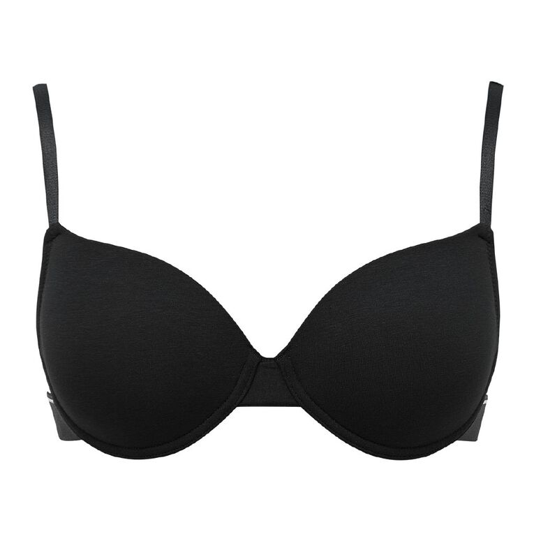 H&H Women's Basic Wide Band T-Shirt Bra, Black, hi-res