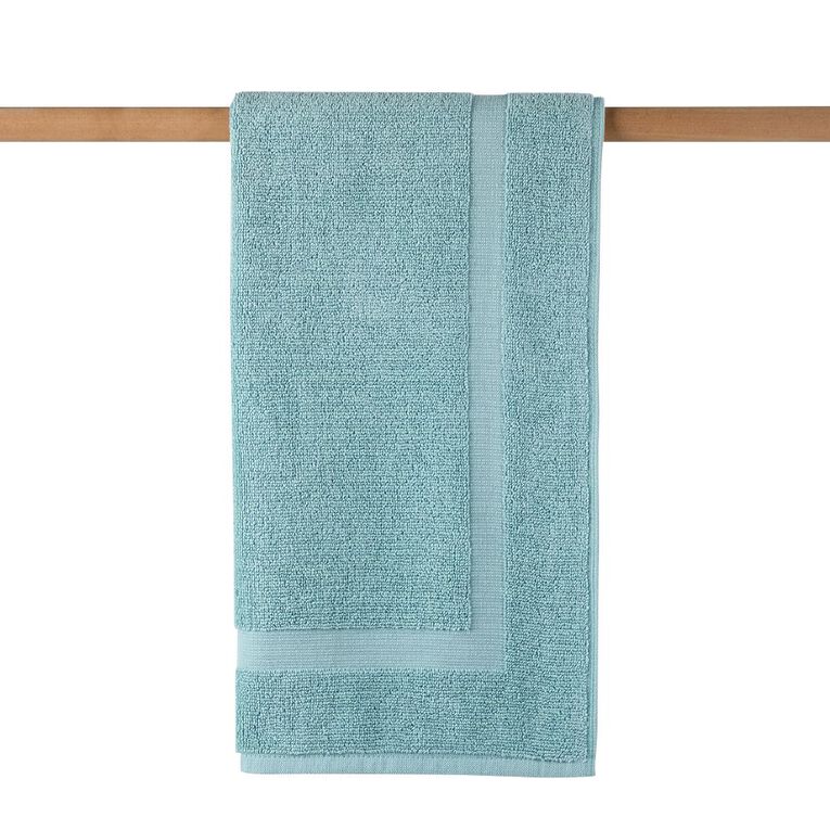 Living & Co Plush Terry Bath Mat Blue Light 50cm x 80cm, , hi-res