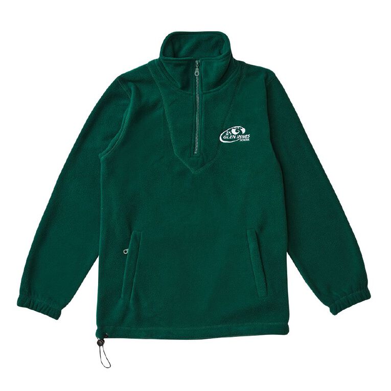 Schooltex Glen Innes School Polar Fleece Top with Embroidery, Bottle Green, hi-res