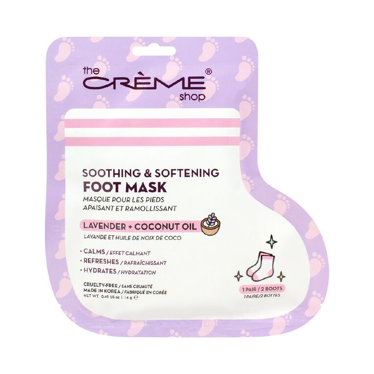 The Creme Shop Foot Mask Smoothing Lavender and Coco, , hi-res