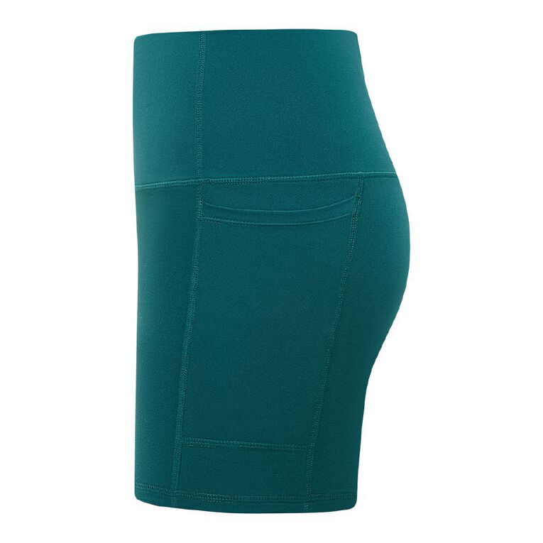 Active Intent Women's Supersoft Pocket Bike Shorts, Green Dark, hi-res