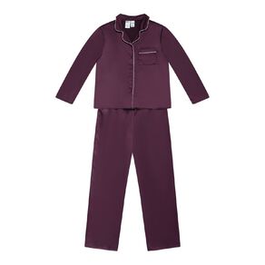H&H Girls' Satin Button Up Pyjama Set