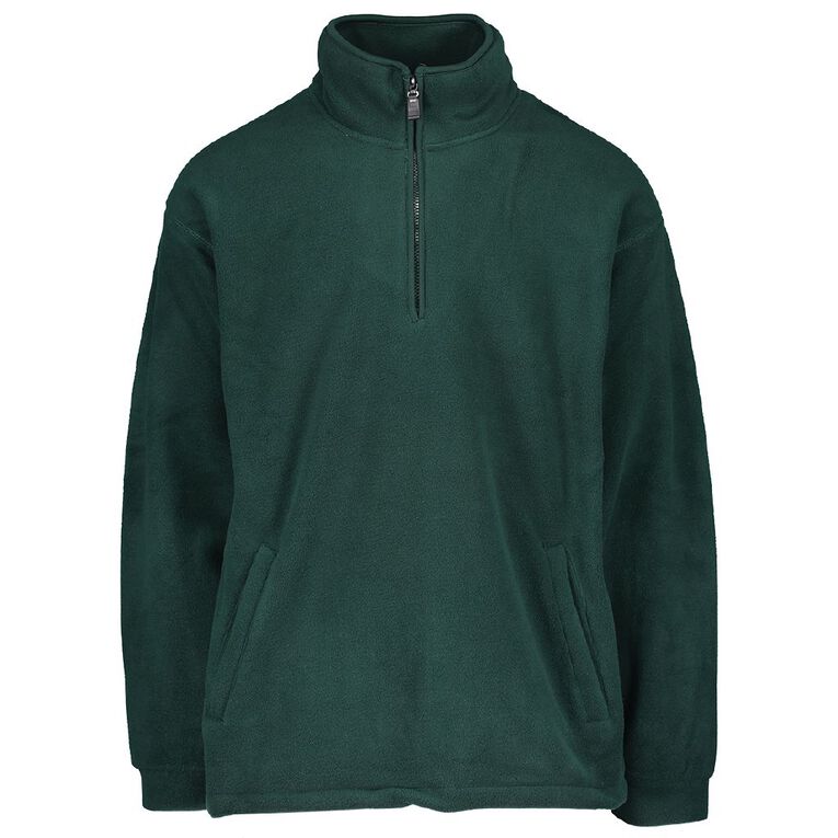 Schooltex Kids' Microfleece 1/2 Zip Top, Green Dark, hi-res