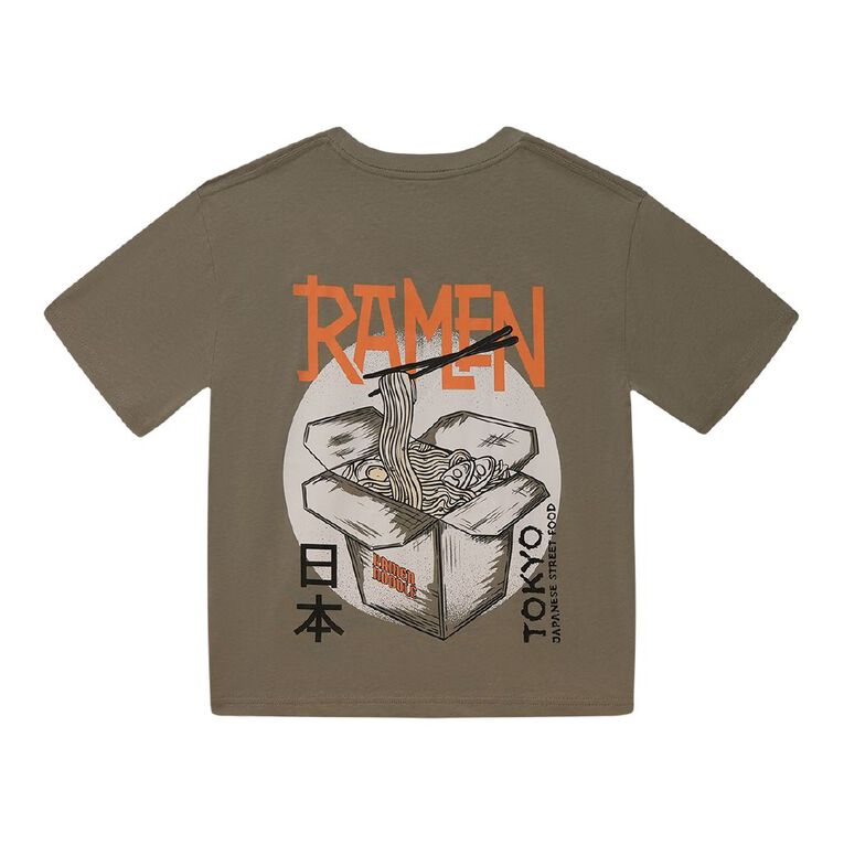Young Original Short Sleeve Boxy Back Print Tee, Grey Mid, hi-res