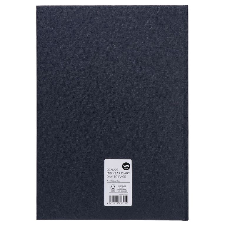 WS Mid Year Diary Navy Date To Page A4 26-27, , hi-res
