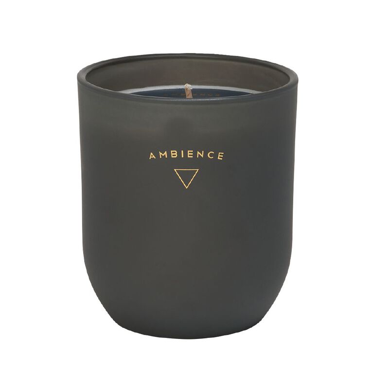Living & Co Ambience Candle Jar Midnight Amber 13oz 13oz, Black, hi-res