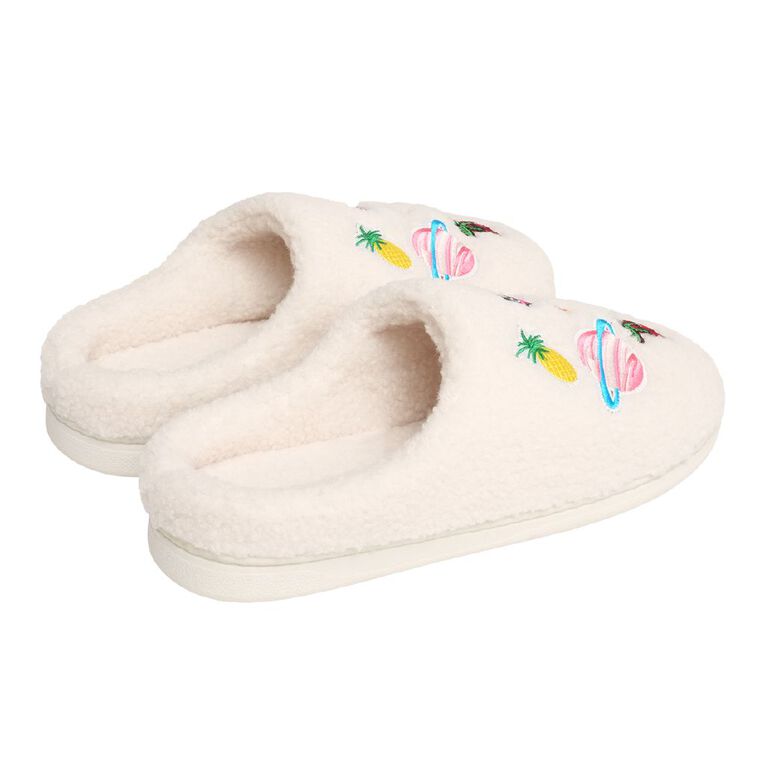 H&H Women's Billy Scuff Slippers, Cream, hi-res