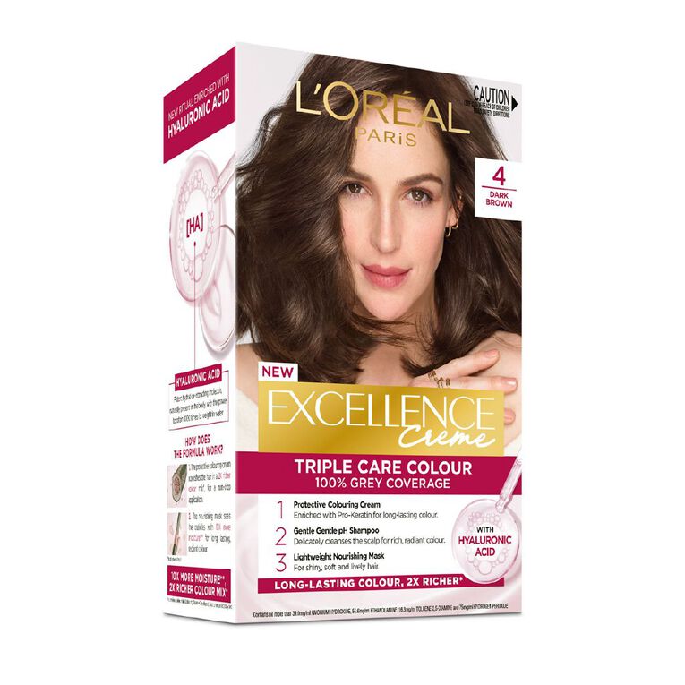 L'Oreal Paris Excellence Creme Hair Colour Dark Brown 4, , hi-res