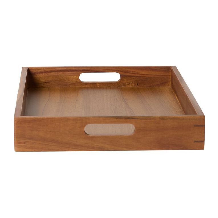 Living & Co Acacia Rectangular Tray Natural 46cm, , hi-res