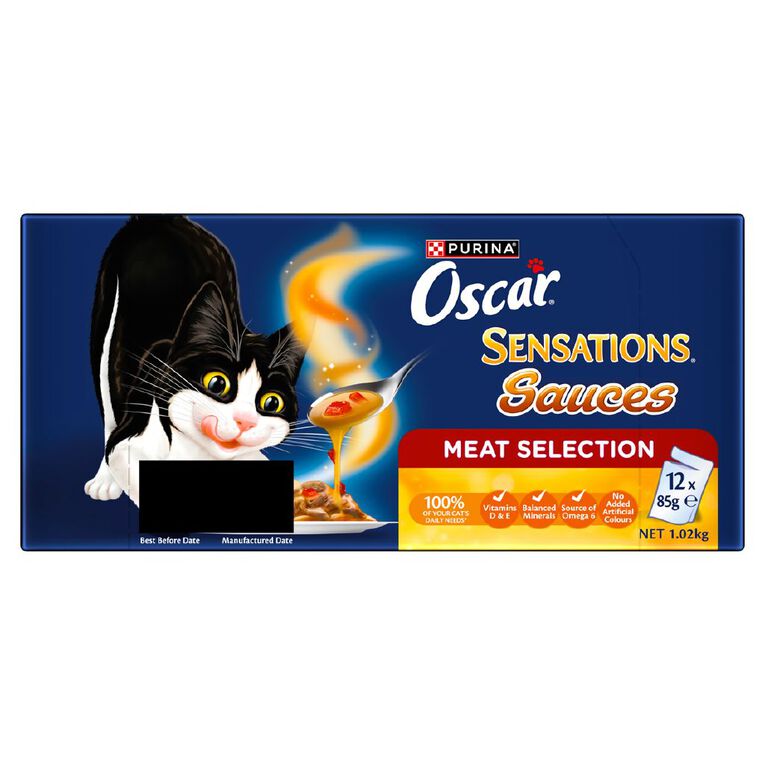 Oscar Sensations Sauces Meat Selection Wet Cat Food 12 x 85g, , hi-res