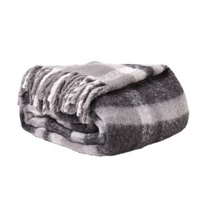 Living & Co Super Soft Plaid Blanket Black Queen