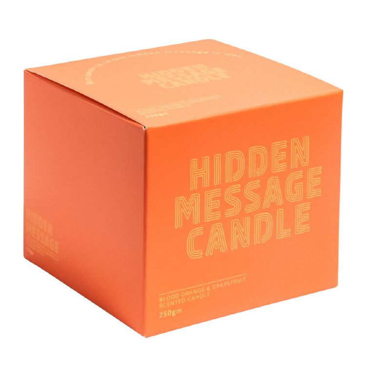 Living & Co Hidden Message Candle Blood Orange & Grapefruit Orange 250g, , hi-res
