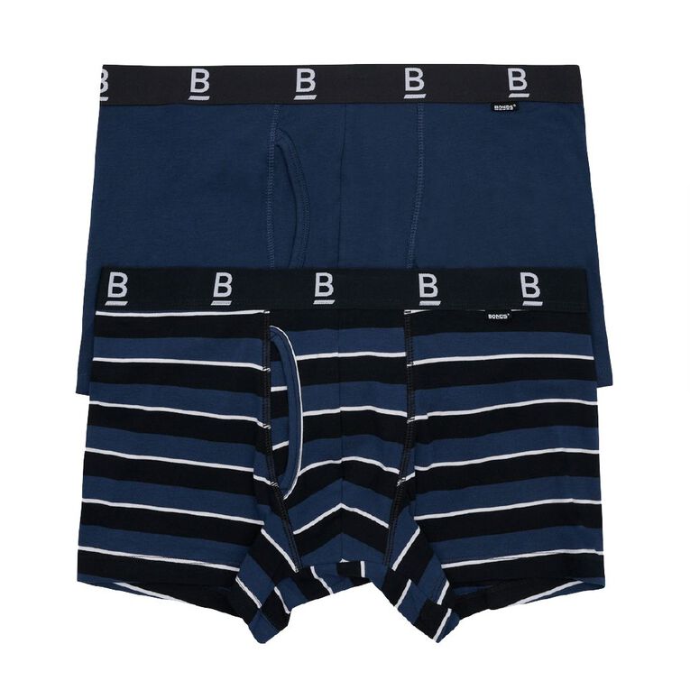 B FOR BONDS Men's Trunks 2 Pack, Navy, hi-res