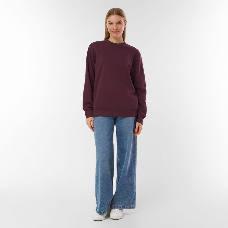 H&H Women's Classic Crew Sweatshirt, Purple Dark, hi-res