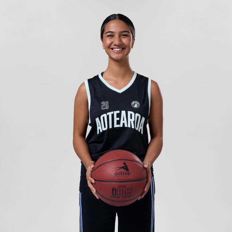 Basketball NZ Basketball Singlet, Black, hi-res