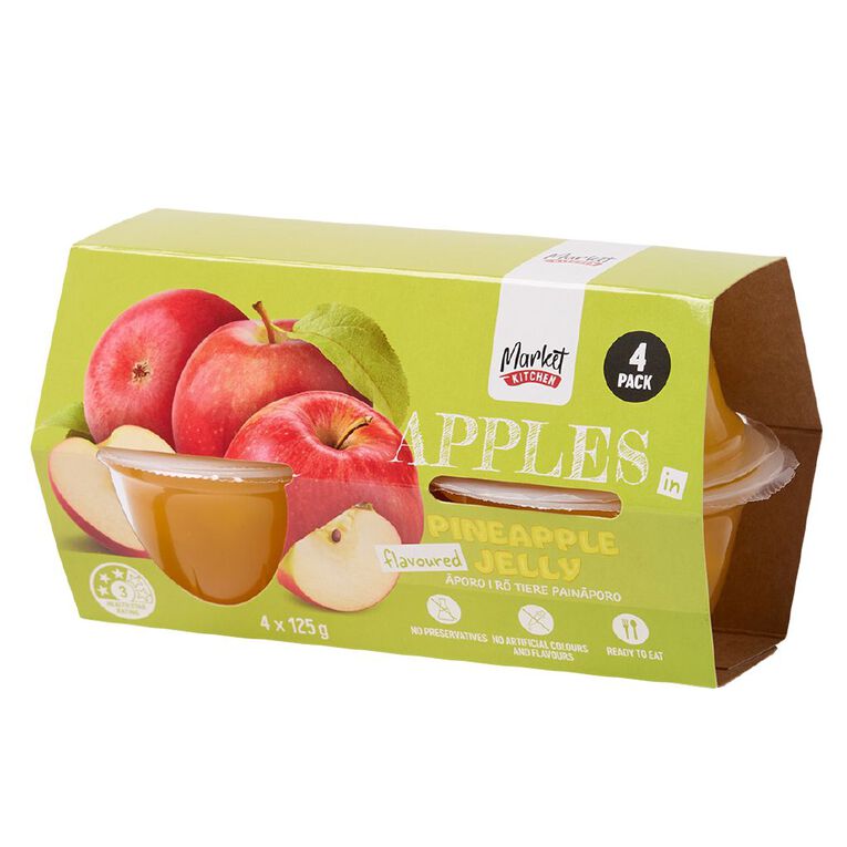 Market Kitchen Apples in Pineapple Jelly Cup 125g 4 pack, , hi-res