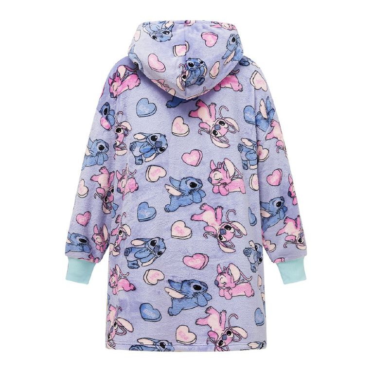 Stitch Women's Coral Fleece Hoodie, Blue Light, hi-res
