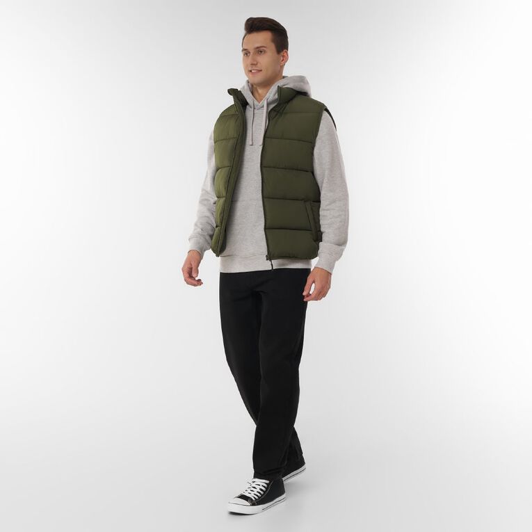 H&H Men's Puffer Vest, Green Dark, hi-res