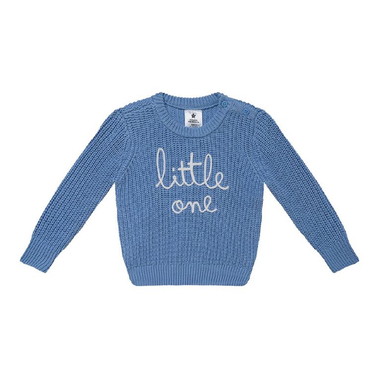 Young Original Babies' Cotton Knitted Jumper, Blue, hi-res