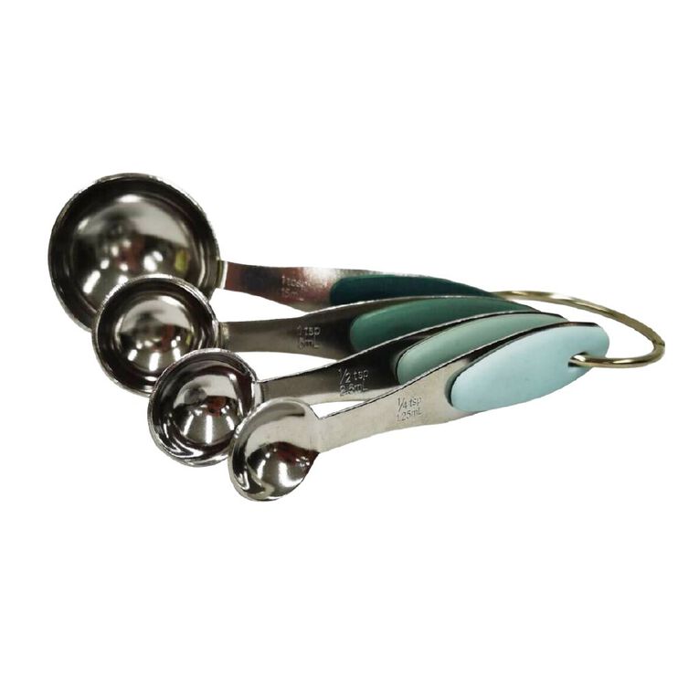 Living & Co Stainless Steel Measuring Spoons Green, , hi-res
