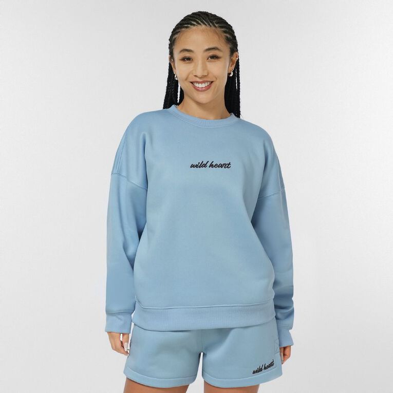 Garage Women's Fresh Fleece Crew, Blue Mid, hi-res