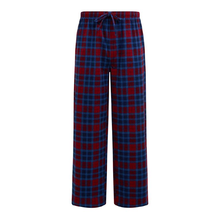 H&H Men's Flanelette Pyjama Pants, Red Dark, hi-res