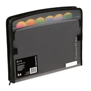 ColourHide Zip it Expanding File Black