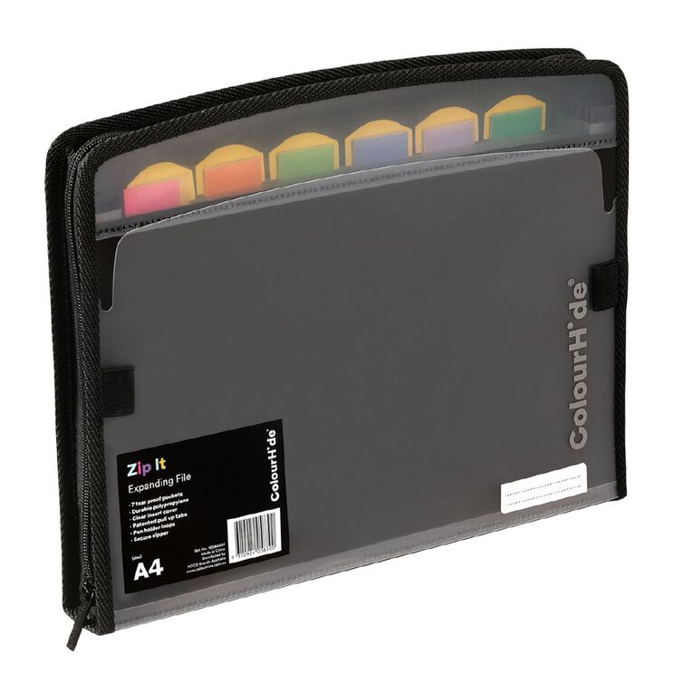 ColourHide Zip it Expanding File Black, , hi-res