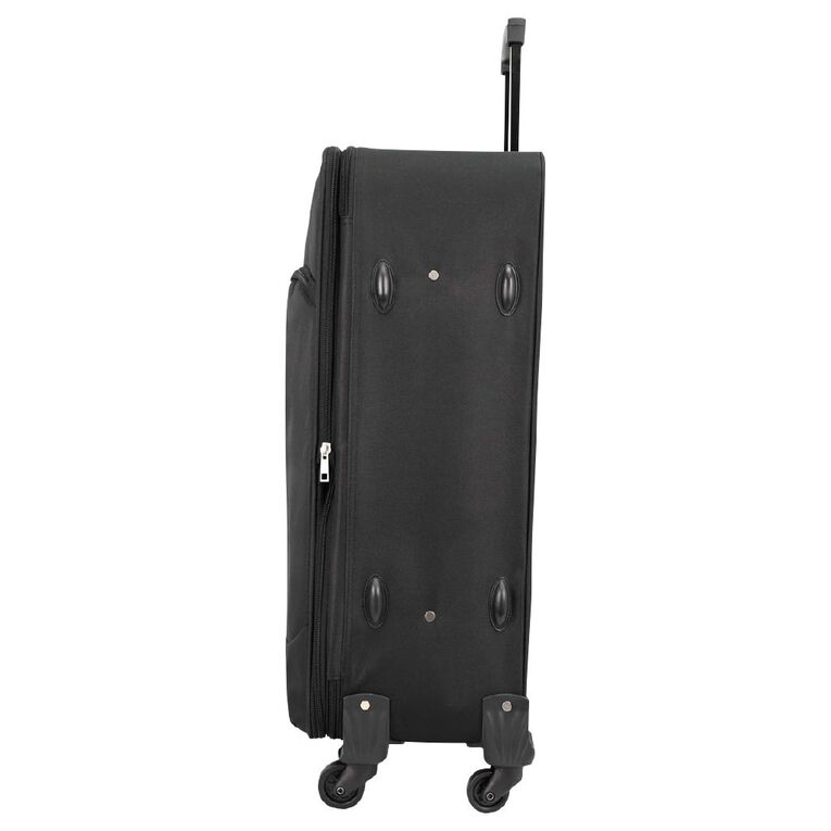 Wander 76cm Soft Checked Suitcase 4 Wheel Black, , hi-res