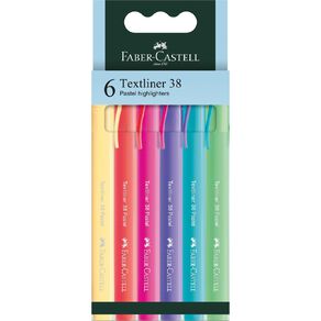 Faber-Castell Textliner 38 Slim 6 Pack Pastel