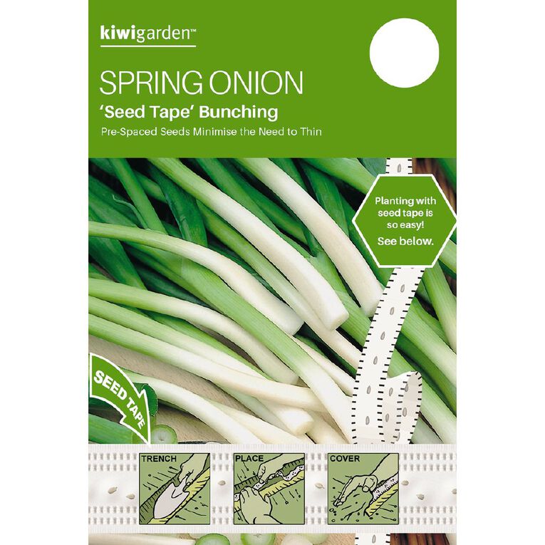 Kiwi Garden Seed Tape Spring Bunching Onion Seeds, , hi-res